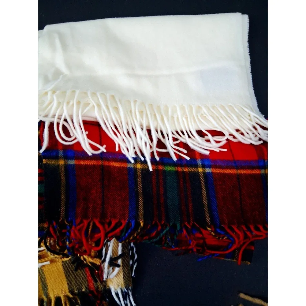 Cashmink Scarf Lot of 4 V. Fraas Christian Dior Cashmaire Fringe Vintage SOFT